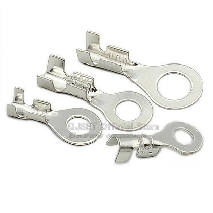 100PCS Circular Terminal Blocks DJ431 O-ring lugs Cold pressed connectors Copper lugs Terminal blocks Open ended bare ends 6.3mm