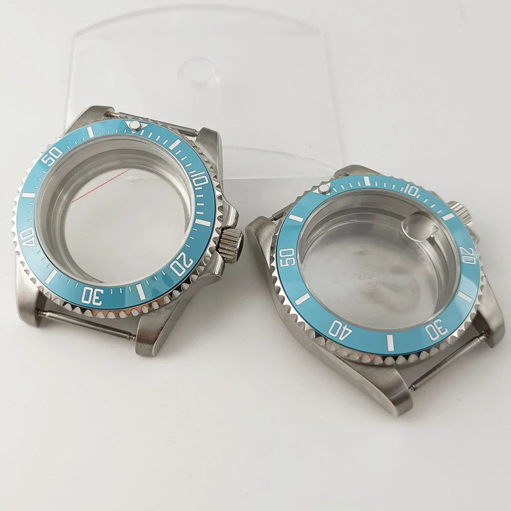 Goutent 40mm Sapphire Crystal Watch Case Blue Ceramic Bezel Fit NH34 NH35 NH36 ETA 2824 PT5000 ST2130 Movement
