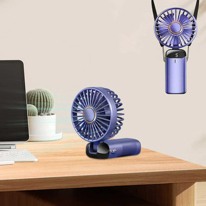 Handheld Mini Fan Foldable Portable USB Charging Neck Fan 1200mAh 5 Speed Settings  Suitable for Home and Outdoor Use