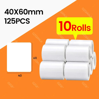 10 Rolls Niimbot B1 B21 B3S Thermal Lable Tape 5 Rolls 40mm 50mm Price Label Maker Sticker for Niimbot Printer Waterproof Paper