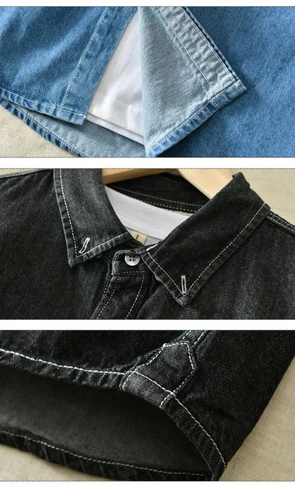 Autumn New Men's Denim Shirt Cotton Classic Style Fashion Trendy Loose Denim Long Sleeve Shirt 3 Colors Brand Clothing Male