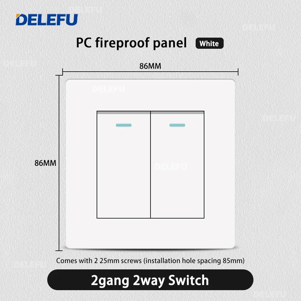 DELEFU86 PC White Flame Retardant Panel Italy Standard Wall Socket USB Type C Socket German Italian Socke EU Socket