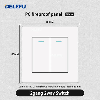 DELEFU86 PC White Flame Retardant Panel Italy Standard Wall Socket USB Type C Socket German Italian Socke EU Socket