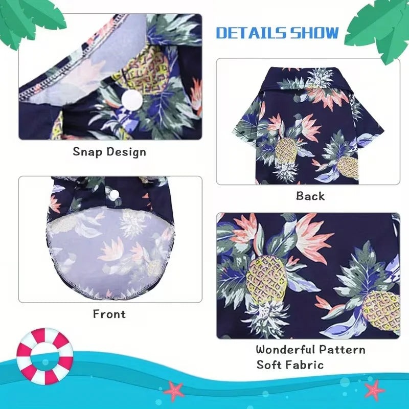 Hawaiian Style Pet Dog Clothe Summer SandBeach Dog Shirts for Small Medium Dogs Puppy Cat Clothing Ropa Perro Pug French Bulldog