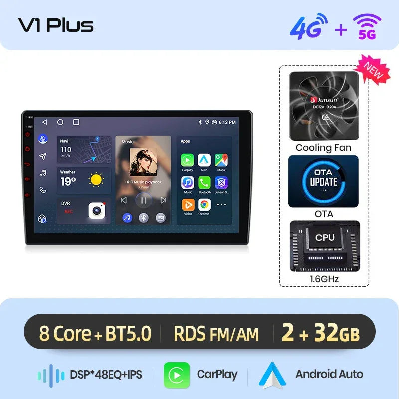Junsun Wireless CarPlay Android Auto Car Radio For Citroen C5 2008 2009 2010-2017 RDS 4G WiFi GPS 2din BT Car accessories