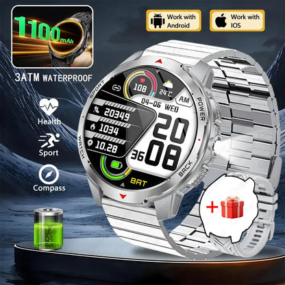 New T-Rex3 Pro 1100mAh Battery Smart Watch Men Compass 5ATM Waterproof Bluetooth Call Heart Rate Sports Run tracker Smartwatch