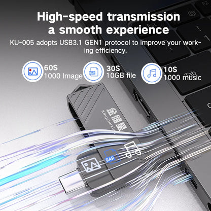 High Speed Solid State USB Drive 1TB Mobile Phone Hard Drive Type-C Dual Interface Mobile Computer Large Capacity USB Drive 512G