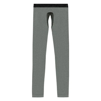 Men's Thin Thermal Pants with Open Crotch, Base Layer Pants for Middle-Aged and Elderly Men, Autumn and Winter Tight-Fitting Inner Pants, Men's Cotton Pants