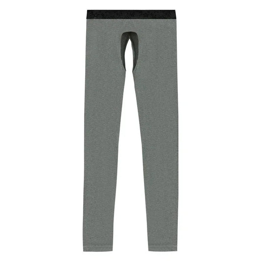 Men's Thin Thermal Pants with Open Crotch, Base Layer Pants for Middle-Aged and Elderly Men, Autumn and Winter Tight-Fitting Inner Pants, Men's Cotton Pants