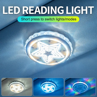 Car reading lights, LED interior sound controlled ambient lights, car trunk lighting, wireless wiring free decorative lights