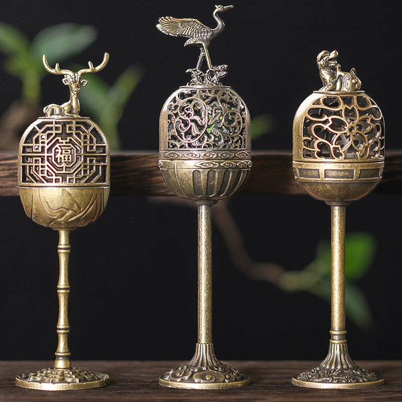Magpie Hollow Lamp Sandalwood Fragrance Censer Smoking Backflow Incense Holder Tea House Ornaments Study Room Home Decor