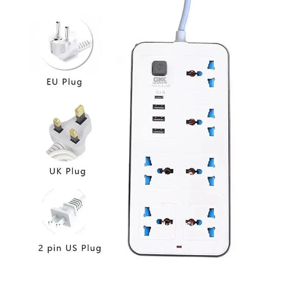 Universal Power Strip AC Outlet With Extension Cable Type C USB Ports Charger Electrical Socket For iPhone POCO Samsung Xiaomi
