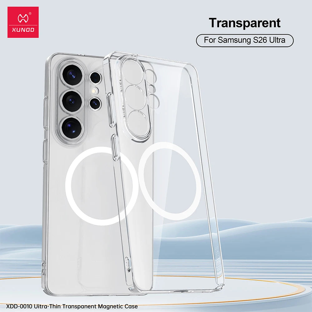 Xundd Magnetic Case For Samsung Galaxy S26 Ultra PC HD Transparent Cover Camera Lens Protection For Samsung S26 Ultra Case
