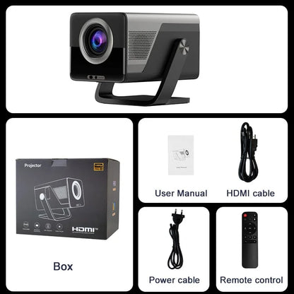 HUAWEISHI Full HD 1080P Projector 4K 1200 ANSI Android WiFi 6 Auto Focus Home Theater Projectors for Movie Meeting Video