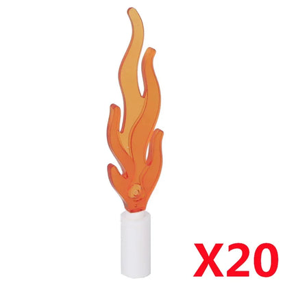 MOC Medieval Campfire Building Block Flame Wave Candle Transparent Wine Bottle Educational Toy Compatible Accessories Brick K054