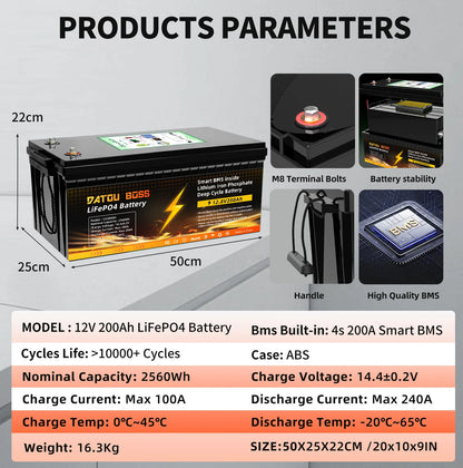 MFUZOP  12V 100Ah 200Ah 300Ah  LiFePO4 Battery Intelligent BMS System 1280Wh 2560Wh 3840Wh Deep Cycle for Solar Storage System