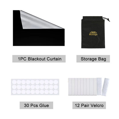 DIY Portable Travel 100% Blackout Curtain Portable Blocking Darkest Window Cloth for Living Room Home Non-perforated Black Cloth