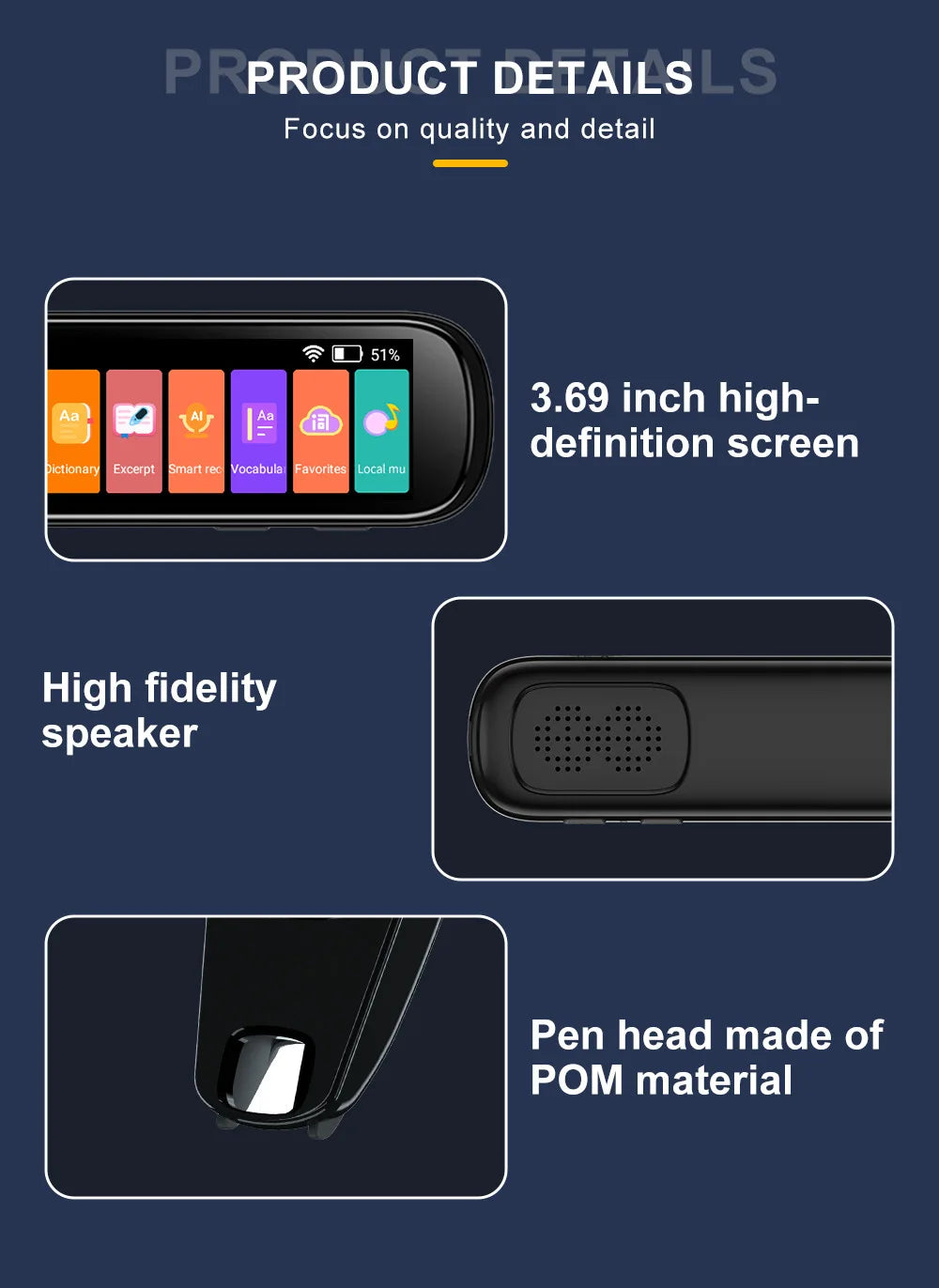 MD21 voice Translation Pen Real Time Intelligent Text Scanning Point Reading Learning Smart Voice Translator  Recording Pen