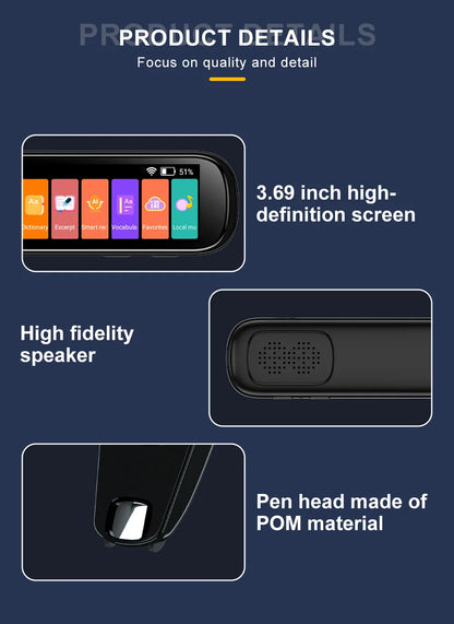 MD21 voice Translation Pen Real Time Intelligent Text Scanning Point Reading Learning Smart Voice Translator  Recording Pen