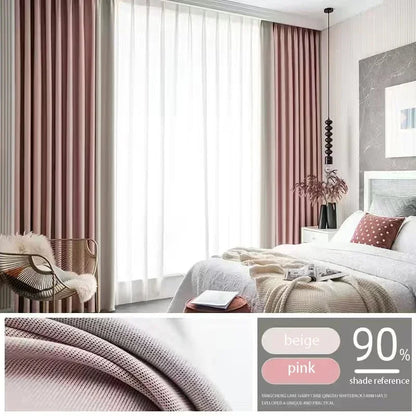 2025 New Spliced Two Color Bedroom Full Blackout Curtain Living Room Advanced Curtains Room Bay Window Light Luxury Drapes