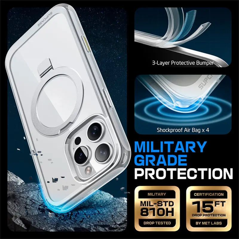 SUPCASE For iPhone 16 Pro Max Case with Camera Control Capture Button UB Mag Stand Series Slim Clear Magnetic Phone Case