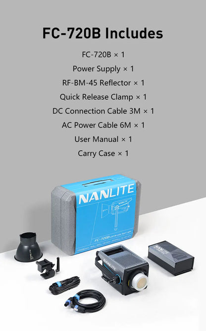 Nanlite FC-720B FC-720C Bowens Mount Video COB Fill Lighting Smart APP Control Bi-color / RGB 2 Version Available for Filmmaking
