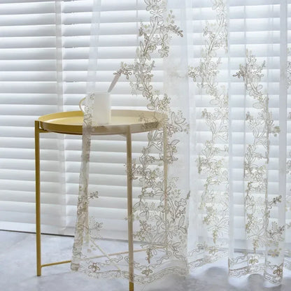 Luxury Beige Double Layer Embroidery Blackout Curtain for Bedroom Living Room European Delicate Sheer Plus Darkening Cloth Drape