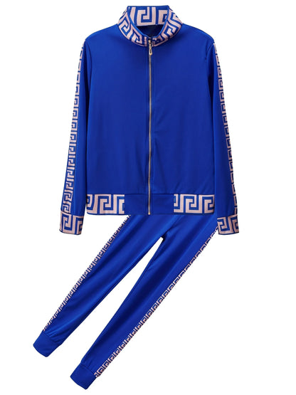 2025 Europe And The United States New Style Leisure Printing Stitching Two-piece Suit