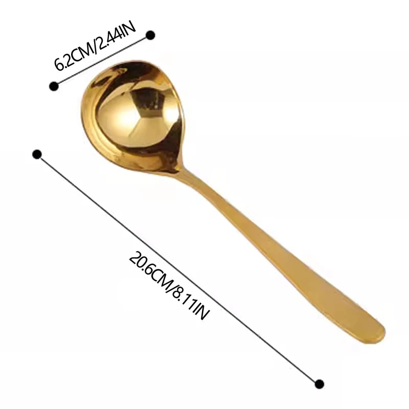 1/6Pc Stainless Steel Thickening Spoon Creative Long Handle Hotel Hot Pot Spoon Soup Ladle Home Kitchen Essential Tools