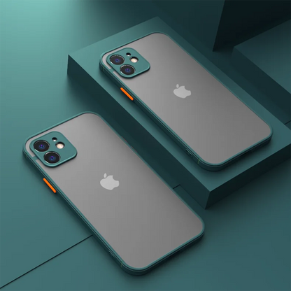 Luxury Shockproof Armor Matte Case For iPhone 11 12 13 Pro Max XR XS X 7 8 Plus SE Mini Silicone Bumper Clear Hard PC Cover