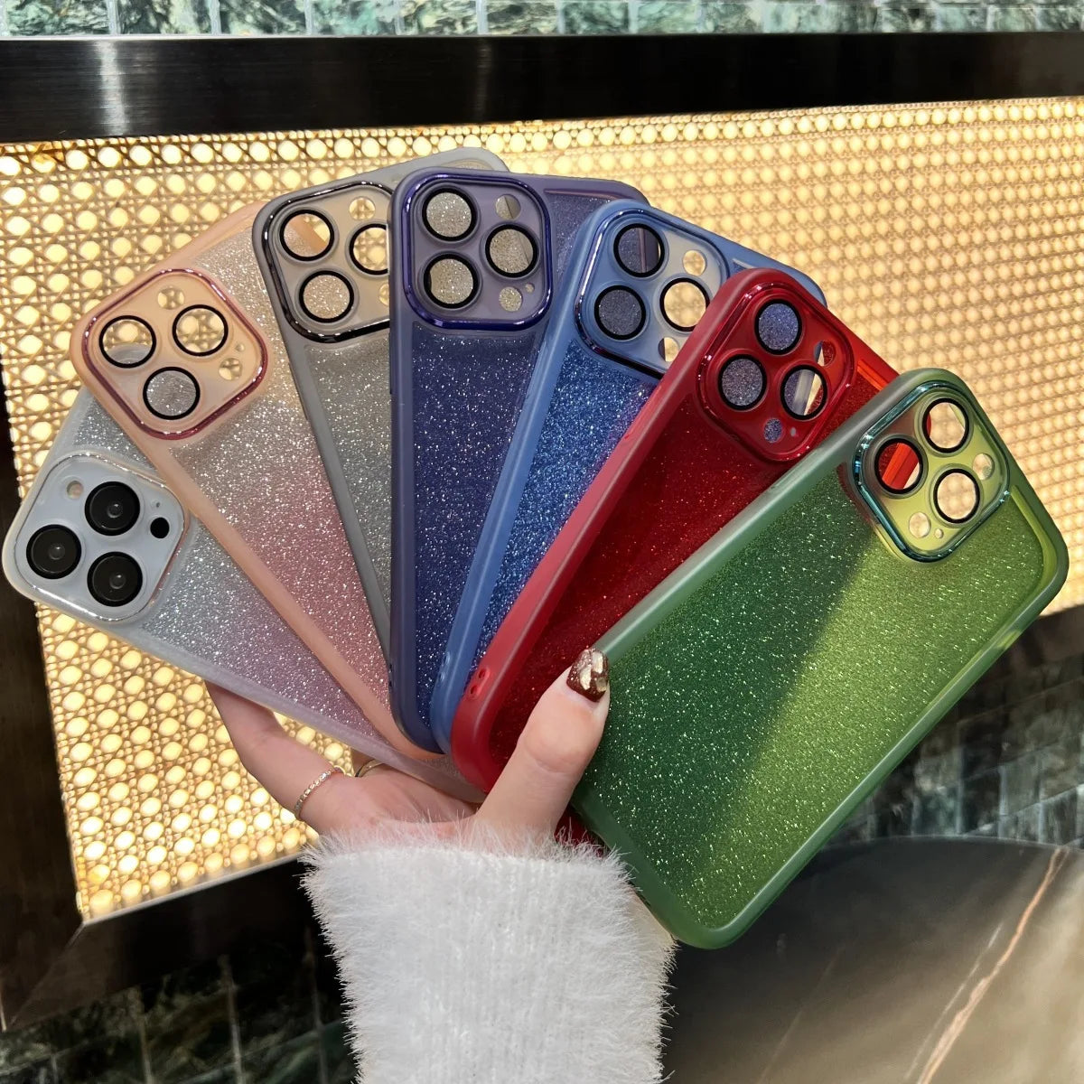 Fashion Bling Glitter Phone Case  For iPhone 16 E 15 Pro Max 14 Plus 13 12 11 Luxury Shockproof Bumper Silicone Clear Back Cover