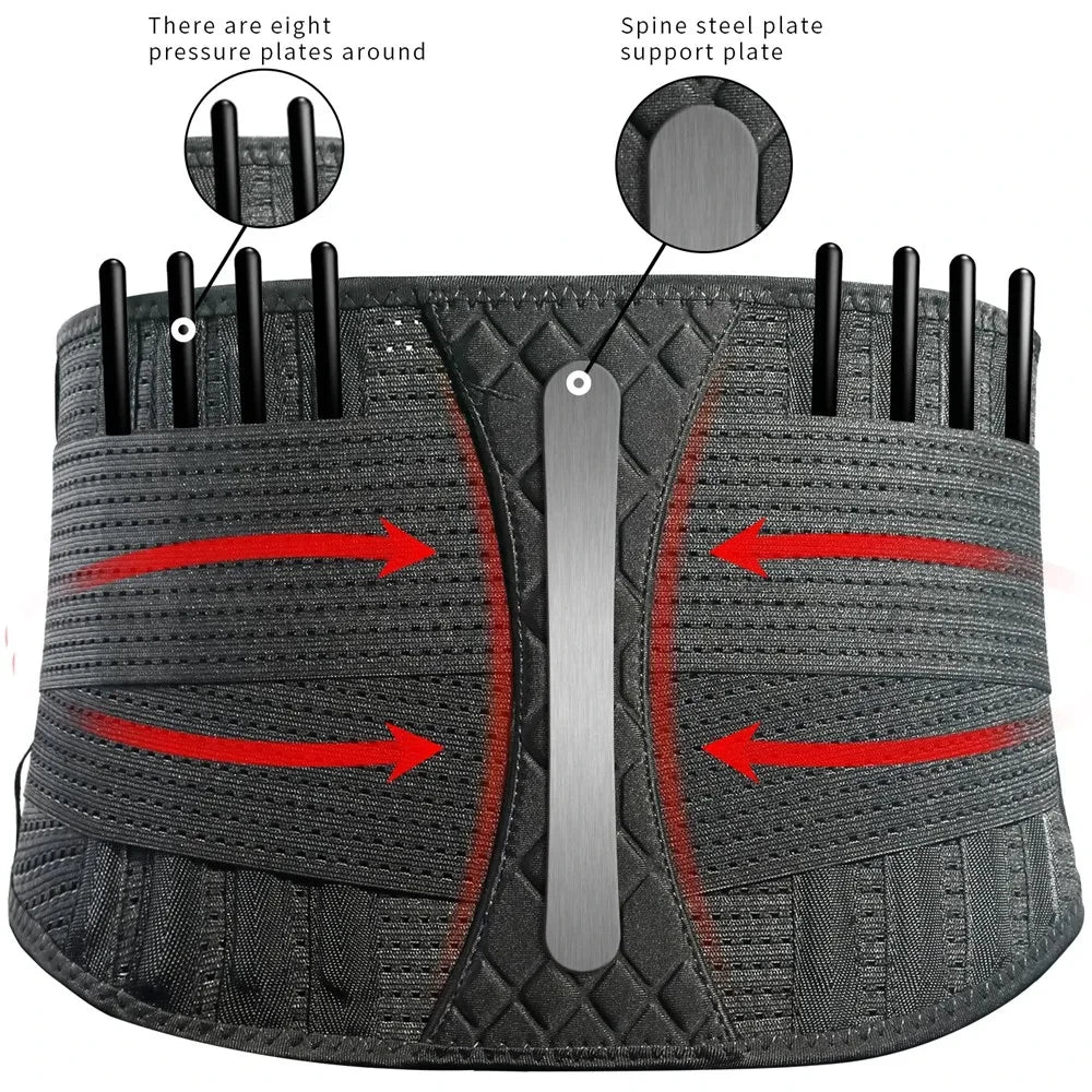1PC GOUNOD Double Full Back Lumbar Support Belt Waist Orthopedic Corset Spine Decompression Waist Trainer Back Pain Relief
