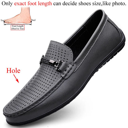 Men Loafers Slip on White Leather Shoes Casual Fashion Luxury Shoes Designer Italian Brand Loafer Moccasins Four Seasons