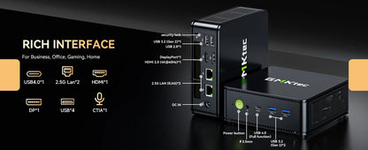 AittactXGMKtec M6 Ultra AMD Ryzen 5 7640HS Mini PC DDR5 M.2 SSD Windows 11 Pro WiFi 6E BT5.2 2.5G LAN Desktop Gaming Office PC
