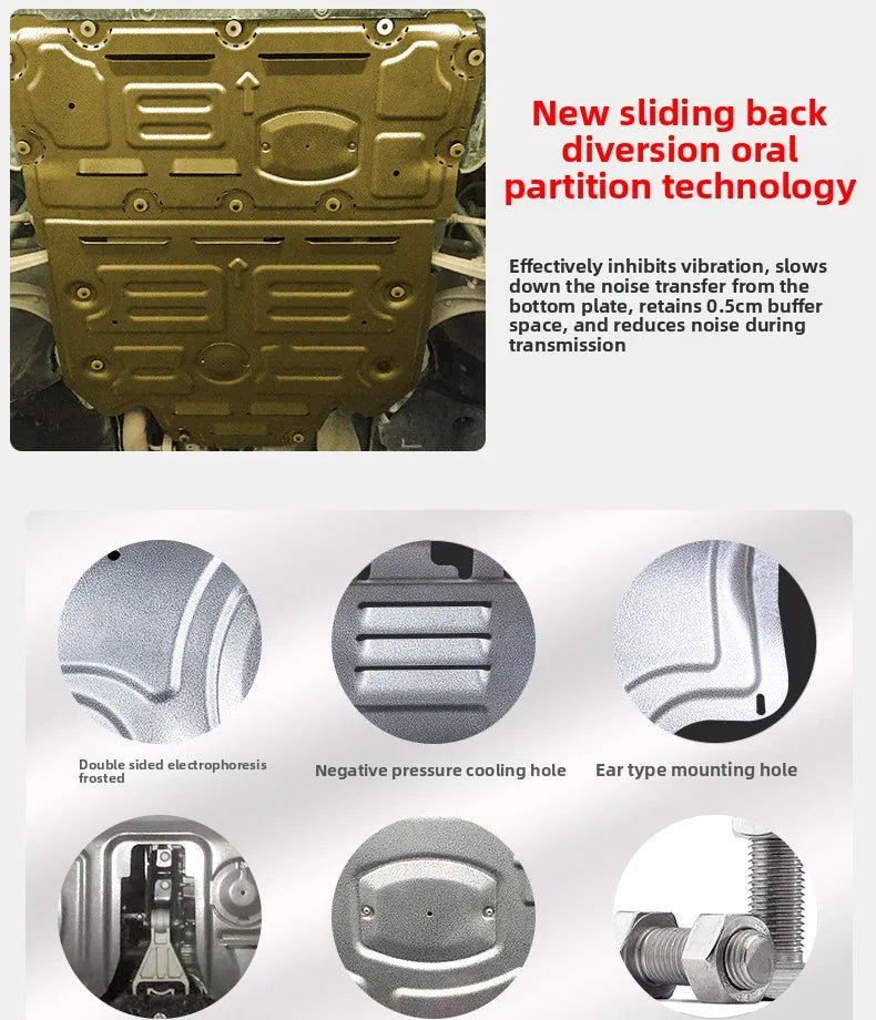 Under Engine Cover Accessories Engine alloy plastics Engine Protection Device For Venucia‌ The V 2021-2024 1.5T