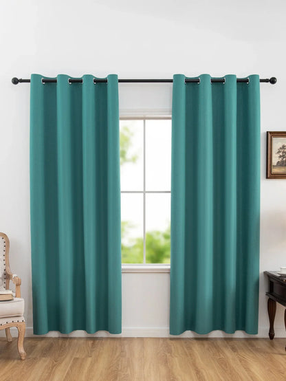 2pcs Solid 100% Blackout Curtain - Curtains for Bedroom and Living Room - UV Protection, Easy Sliding, and Stylish Design