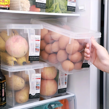 1pcClear Fridge Storage Containers with Handles & Airtight Lids - Convenient Fresh-Keeping Organizers