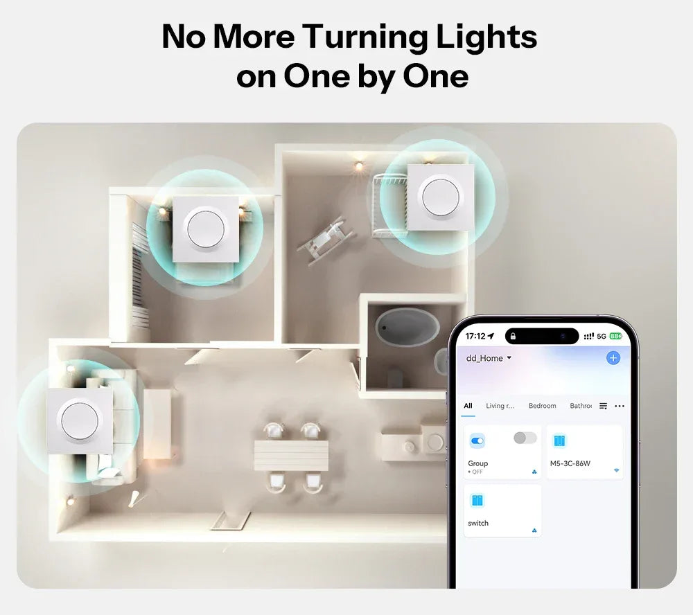 SONOFF Orb-ZBW1L Zigbee Smart Wall Switch Fusion Series ZBMINIL2-E No Neutral Required Seamless Integration With Home Assistant