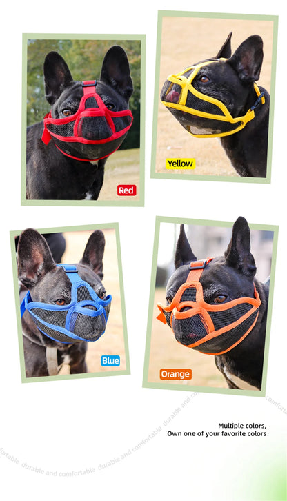 Summer French Bulldog Short Nosed Adjust Pet Muzzle for Dogs Face Shield Pug Mascotas Accessories Prevent Accidental Ingestion