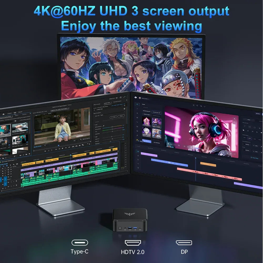 ACEMAGIC Mini PC with AMD Ryzen 5 7430U 16GB DDR4 512GB M.2 SSD Mini Gaming PC with USB Type-C Supports Triple 4K Display
