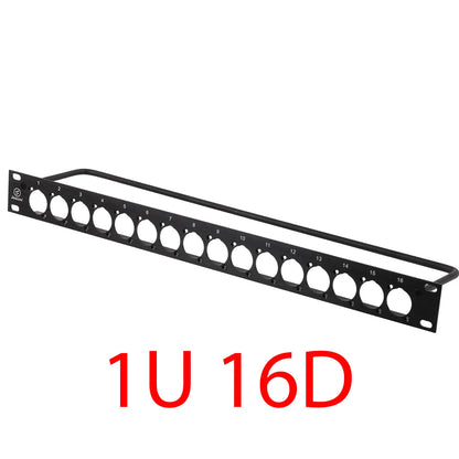 1U 2U Rack Patch Panel 8 12 16 24 Way Channel Flight Case Mount for XLR Connecctor Male Female SpeakOn Cabinet Mounting Panel