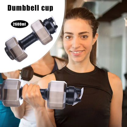 2.6L Sports Dumbbell Shaped Kettle Sport Water Bottle Outdoor Indoor Fitness Cycling Water Bottle Camping Cold Water Bottle
