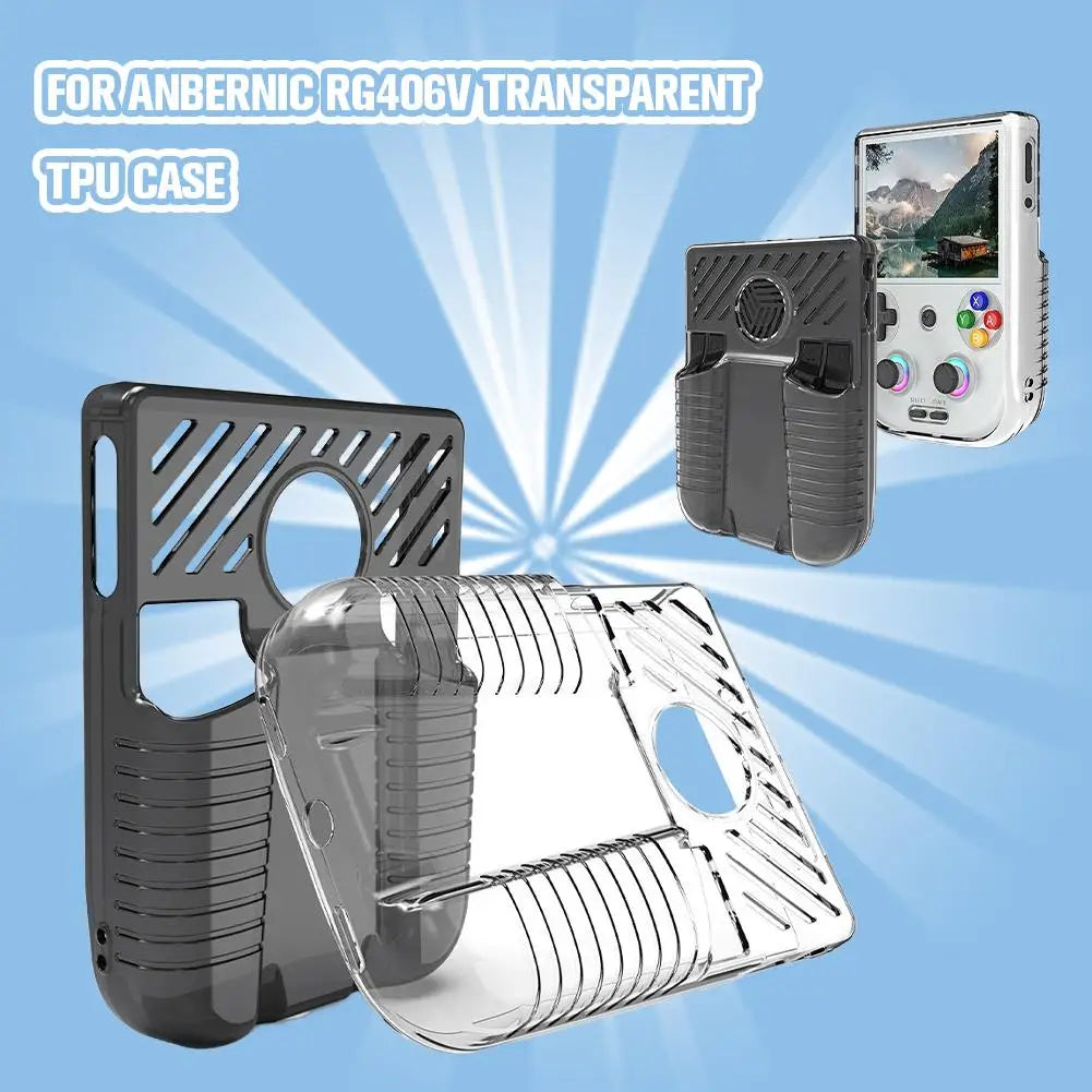 Game console protective case for anbernic RG406V transparent TPU soft Waterproof Anti Fall Protect Shell Game Console Accessory