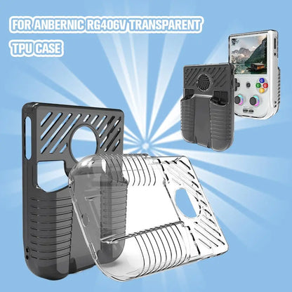 Game console protective case for anbernic RG406V transparent TPU soft Waterproof Anti Fall Protect Shell Game Console Accessory
