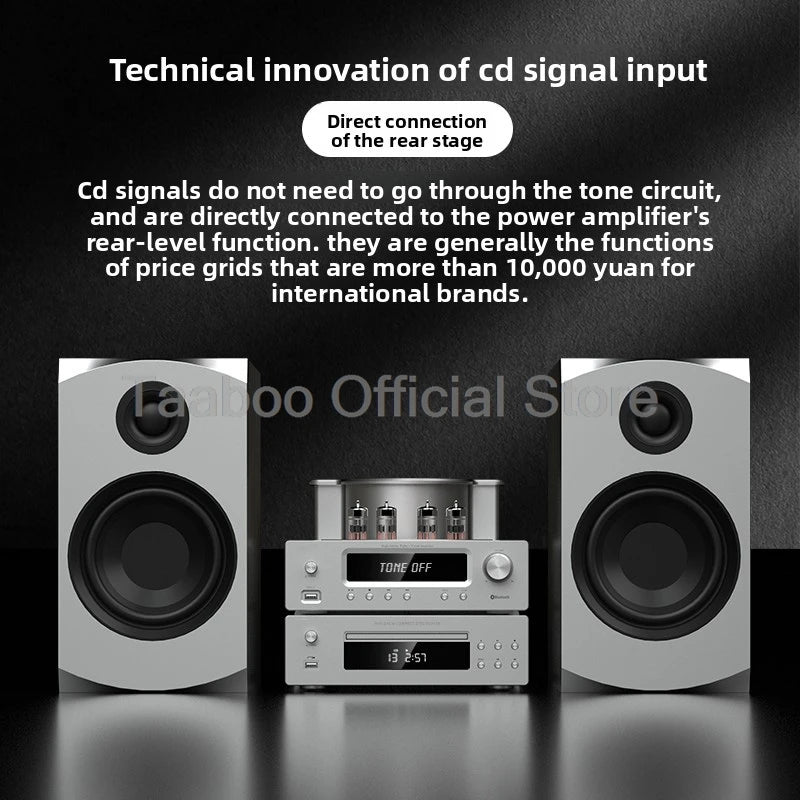 Home Theater Set 5.0 Bluetooth Amplifier 75Wx2 Tube Amp with Aluminum Case 6.5inch Speakers 120W Loudspeakers For Home Studio DJ