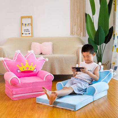 Three-layer folding children's small sofa cartoon kindergarten baby seat stool plush toy lazy sofa removable