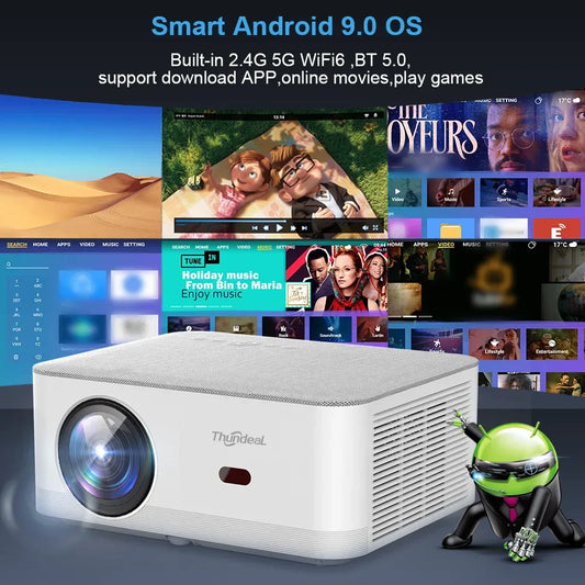 ThundeaL Portable Mini Projector TD92 Pro FHD 1080P Full HD Beam 4K Video WiFi Android Projector TD92Pro 3D Movie Home Theater by PDG ibma