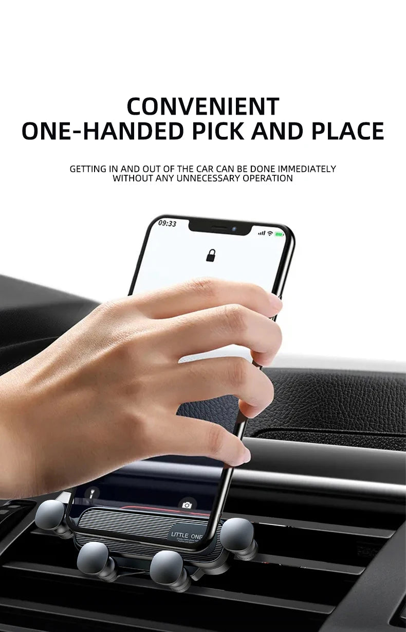 Gravity Car Phone Holder Car Air Vent Phone Holder for 4.7-6.9inch Smartphone Car Interior Stand Supports for Huawei iPhone