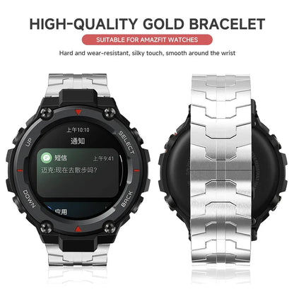 Steel Strap for Huami Amazfit T-rex 3/2 Trex Pro Metal Watch Band for Amazfit T-Rex Ultra Butterfly clasp Smartwatch Accessories