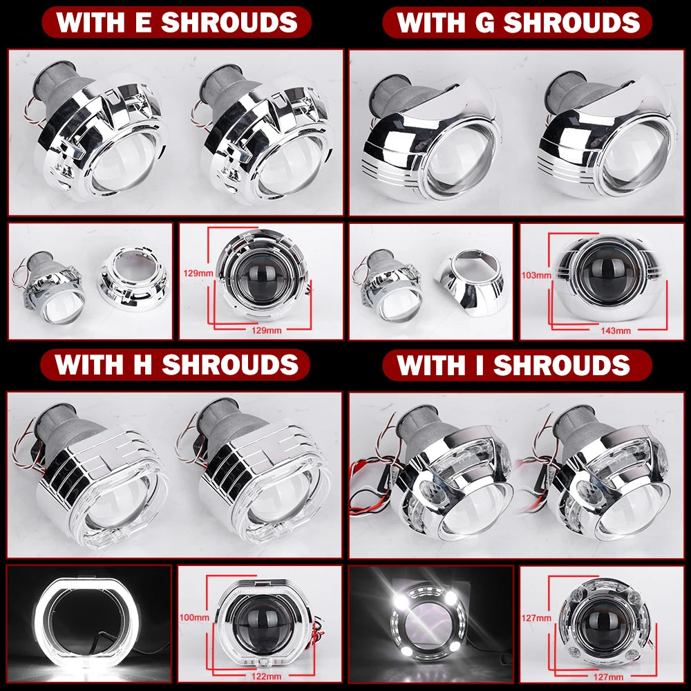 3 inch Projector Lens H7 For Hella 3R Headlights Retrofit Kit Single Xenon Moto Low Beam Auto Lamp H7 D2S D2H LED HID Car Light